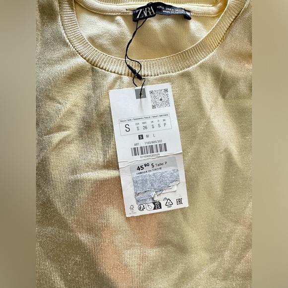 Zara | Metallic Gold Soft Knit Top - Picture 8 of 14